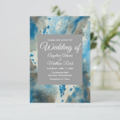 Whimsischer Wasserfarben Blauer Blau Moderne Einladung (Stehend Vorderseite)