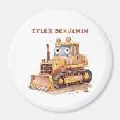 Whimsischer Wasserfarben-Bulldozer Magnet (Vorne)