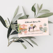 Whimsischer Wasserfarben-Donkey und Markt | Niedli Visitenkarte