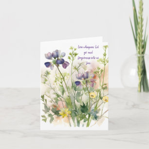 Whimsischer Wasserfarben Frühling Mix Blütenstrahl Karte