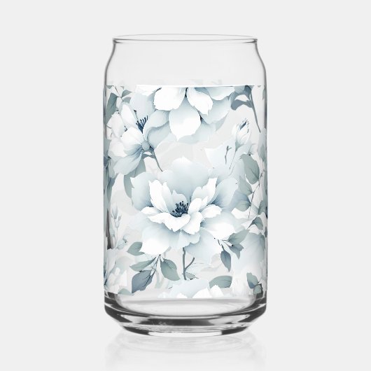 Whimsischer Wasserfarben Garten Blumenmuster Dosenglas (Vorderseite)