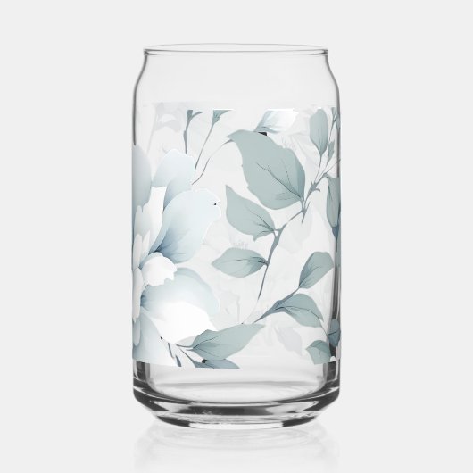 Whimsischer Wasserfarben Garten Blumenmuster Dosenglas (Rückseite)