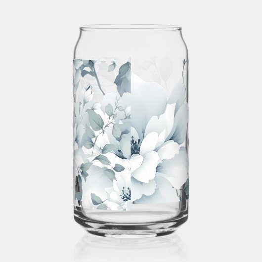 Whimsischer Wasserfarben Garten Blumenmuster Dosenglas (Links)