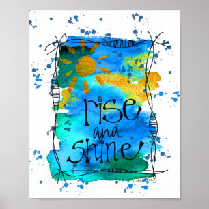 Whimsischer Wasserfarben-Sonnenaufgang Poster