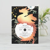 Whimsischer Wasserfarbendrache Geburtstag Einladung (Stehend Vorderseite)