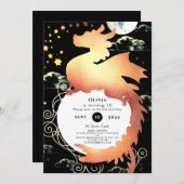 Whimsischer Wasserfarbendrache Geburtstag Einladung (Vorne/Hinten)