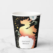 Whimsischer Wasserfarbendrache Geburtstag Pappbecher (Vorderseite)