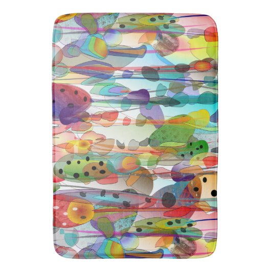 Whimsischer Wasserfarbenfloral Art Badematte (Vorderseite Vertikal)