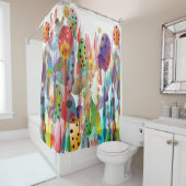 Whimsischer Wasserfarbenfloral Art Duschvorhang (Beispiel)