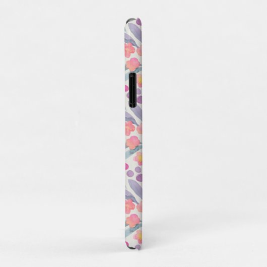 Whimsischer Wasserfarbenfloral Dot Pink Personalis Case-Mate iPhone Hülle (Hinten/Rechts)