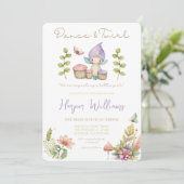 Whimsischer Wasserfarbenfrohe Pilze weich floral Einladung (Stehend Vorderseite)