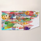 Whimsischer Wasserfarbenfroher Duschvorhang Badehandtuch (Badehandtuch)