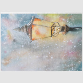 Whimsischer Wasserfarbenschnee Nacht Lampe Weihnac Seidenpapier