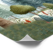 Whimsischer Wasserfarbenwald Tierkids-Kinderzimmer Poster (Ecke)