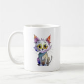 Whimsischer Wasserfarbkatze Kaffeetasse (Links)