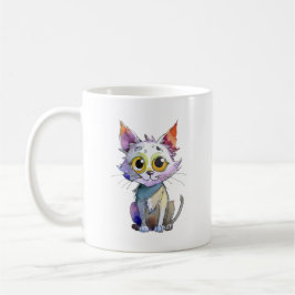 Whimsischer Wasserfarbkatze Kaffeetasse