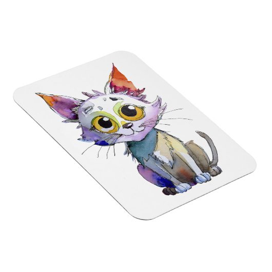 Whimsischer Wasserfarbkatze Magnet (Rechte Seite)