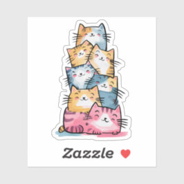 Whimsischer Wasserfarbkatzen Moderne Aufkleber