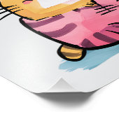 Whimsischer Wasserfarbkatzen Moderne Fotodruck (Ecke)