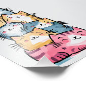 Whimsischer Wasserfarbkatzen Moderne Fotodruck (Ecke)