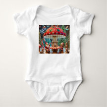 Whimsischer Weihnachts Mushroom Baby Jersey Bodysu