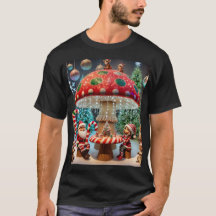 Whimsischer Weihnachts-Pilz-T - Shirt Design