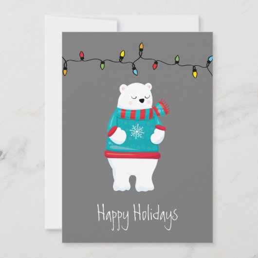 Whimsischer Weihnachtsbär Weihnachtskarte (Vorderseite)