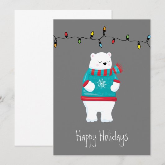 Whimsischer Weihnachtsbär Weihnachtskarte (Vorne/Hinten)