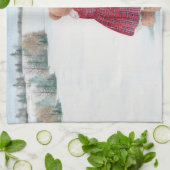 Whimsischer Weihnachtsbär Winter Wonderland Geschirrtuch (Gefaltet)