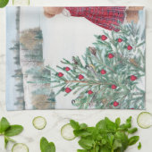 Whimsischer Weihnachtsbär Winterpine Geschirrtuch (Gefaltet)