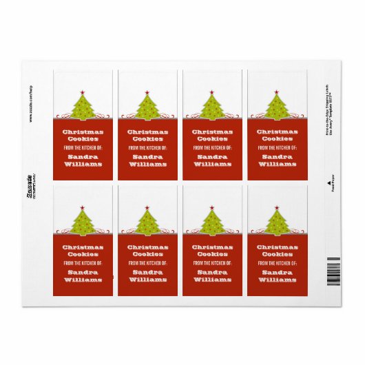 Whimsischer Weihnachtsbaum Baking Labels (Vorne)