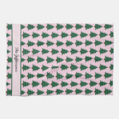 Whimsischer Weihnachtsbaum in rosa Ribbons Geschirrtuch (Horizontal)