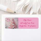 Whimsischer Weihnachtsbaum Pink-Rücksendeadresse (Insitu)