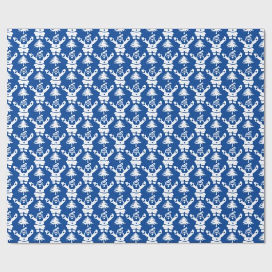 Whimsischer Weihnachtsbaum Santa Claus Navyblue Geschenkpapier (Flach)