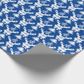 Whimsischer Weihnachtsbaum Santa Claus Navyblue Geschenkpapier (Ecke)