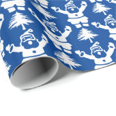 Whimsischer Weihnachtsbaum Santa Claus Navyblue Geschenkpapier (Rolleneckpunkt)