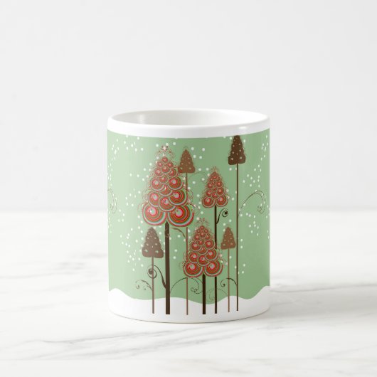 Whimsischer Weihnachtsbaum Snow Winter Wonderland Kaffeetasse (Mittel)