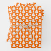 Whimsischer Weihnachtsbaum Star Orange White Geschenkpapier Set (Beispiel)