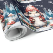 Whimsischer Weihnachtsbunny Geschenkpapier (Rolleneckpunkt)