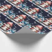 Whimsischer Weihnachtsbunny Geschenkpapier (Ecke)