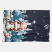 Whimsischer Weihnachtsbunny Geschirrtuch (Horizontal)