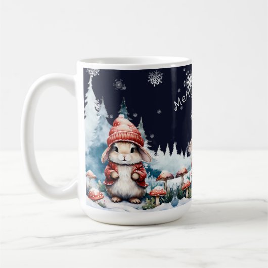 Whimsischer Weihnachtsbunny Kaffeetasse (Links)
