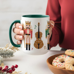 Whimsischer Weihnachtscreme Ballett Geige Musik Tasse