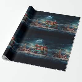 Whimsischer Weihnachtscreme Cart 1 Geschenkpapier