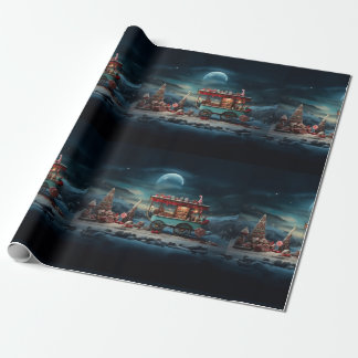 Whimsischer Weihnachtscreme Cart 1 Geschenkpapier