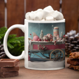 Whimsischer Weihnachtscreme Cart 2 Tasse