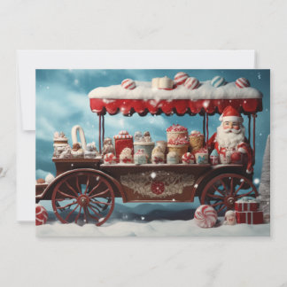 Whimsischer Weihnachtscreme Cart 3 Feiertagskarte