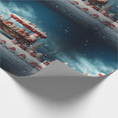 Whimsischer Weihnachtscreme Cart 3 Geschenkpapier (Ecke)