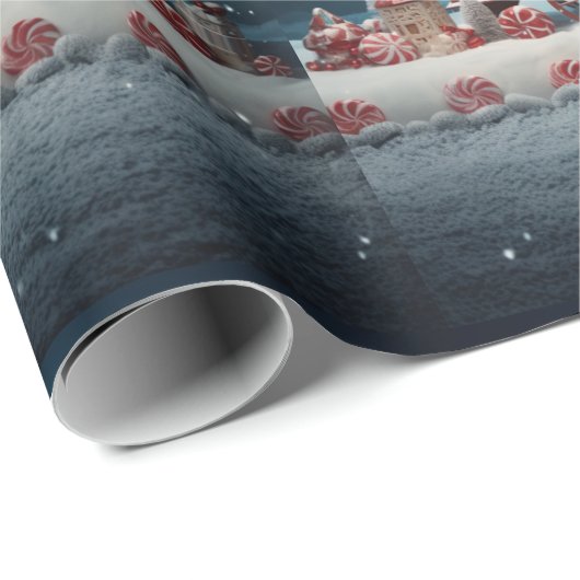 Whimsischer Weihnachtscreme Cart 3 Geschenkpapier (Rolleneckpunkt)