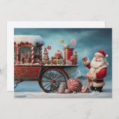 Whimsischer Weihnachtscreme Cart 4 Feiertagskarte (Vorne/Hinten)